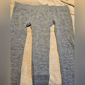 2 Pairs Of Gray Heathered Fleece Lined Leggings, Size S/M